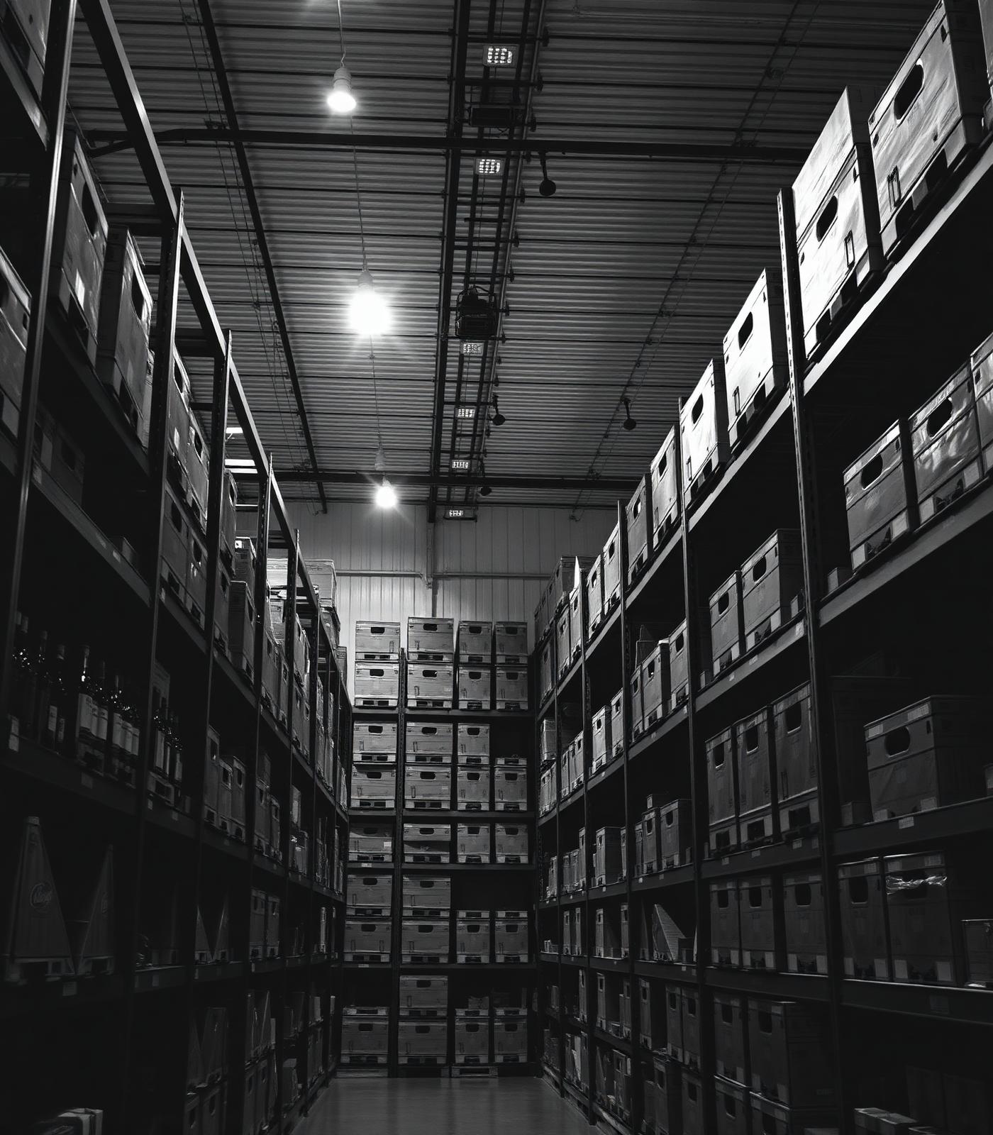 Interior of a beverage distribution warehouse